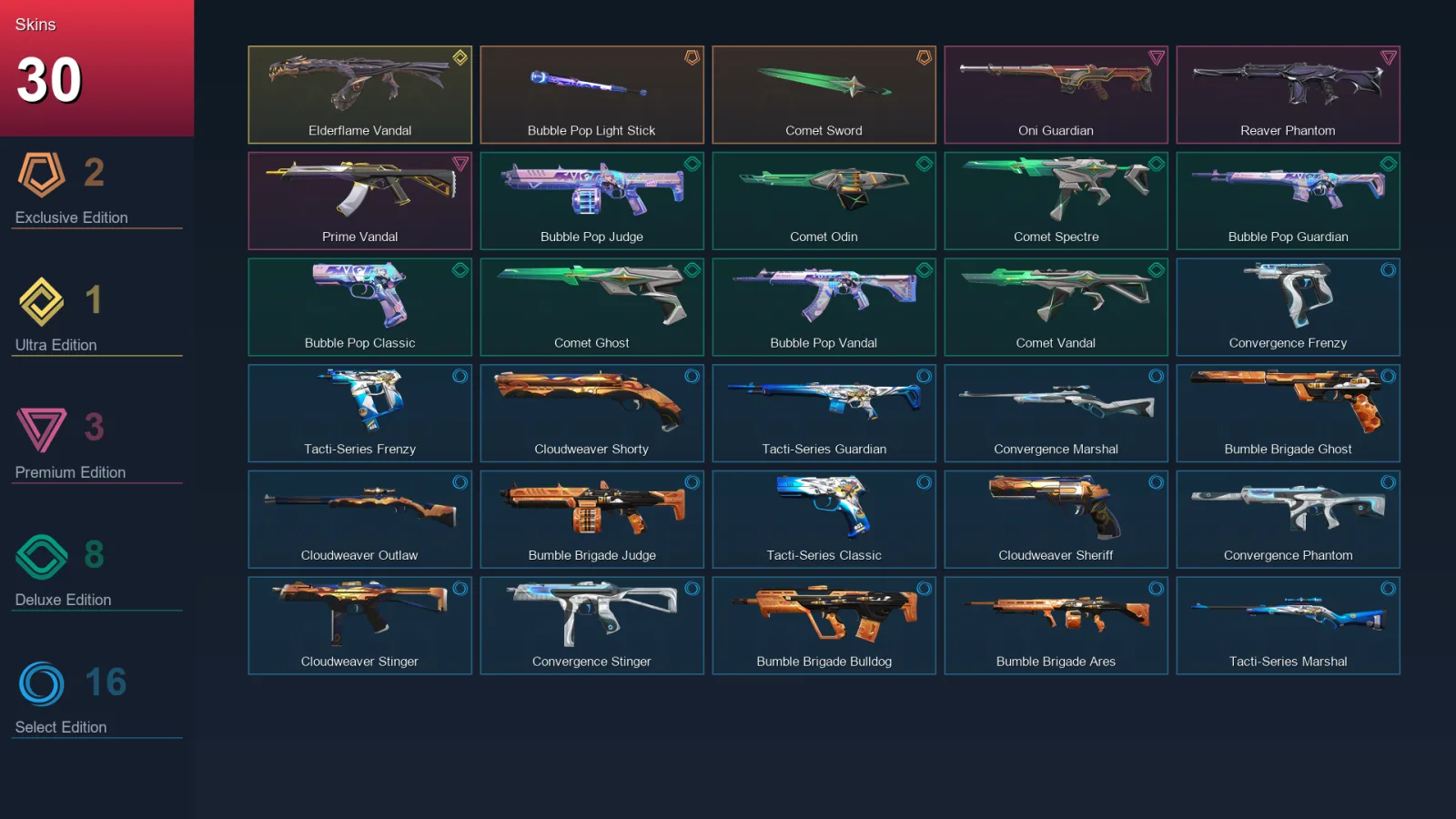 AP | Lv70 | Unranked | 30 Skin | 23 Agent | 30 Buddy — Valorant account