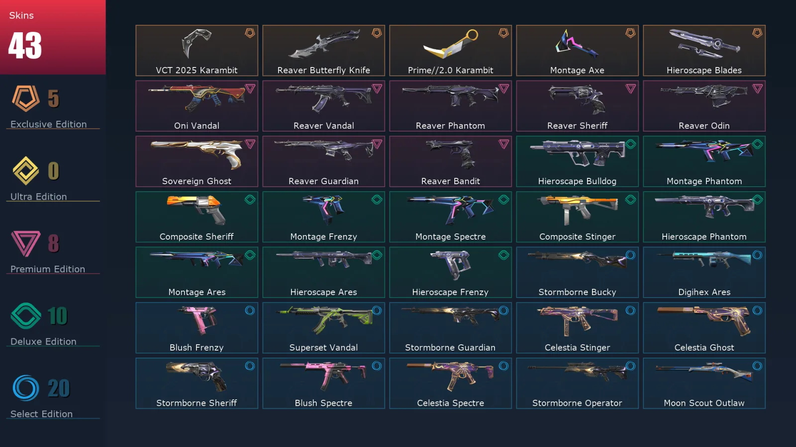 [Valorant] | EU | Level 93 | Diamond 1 | 29 Agents | 43 Skins