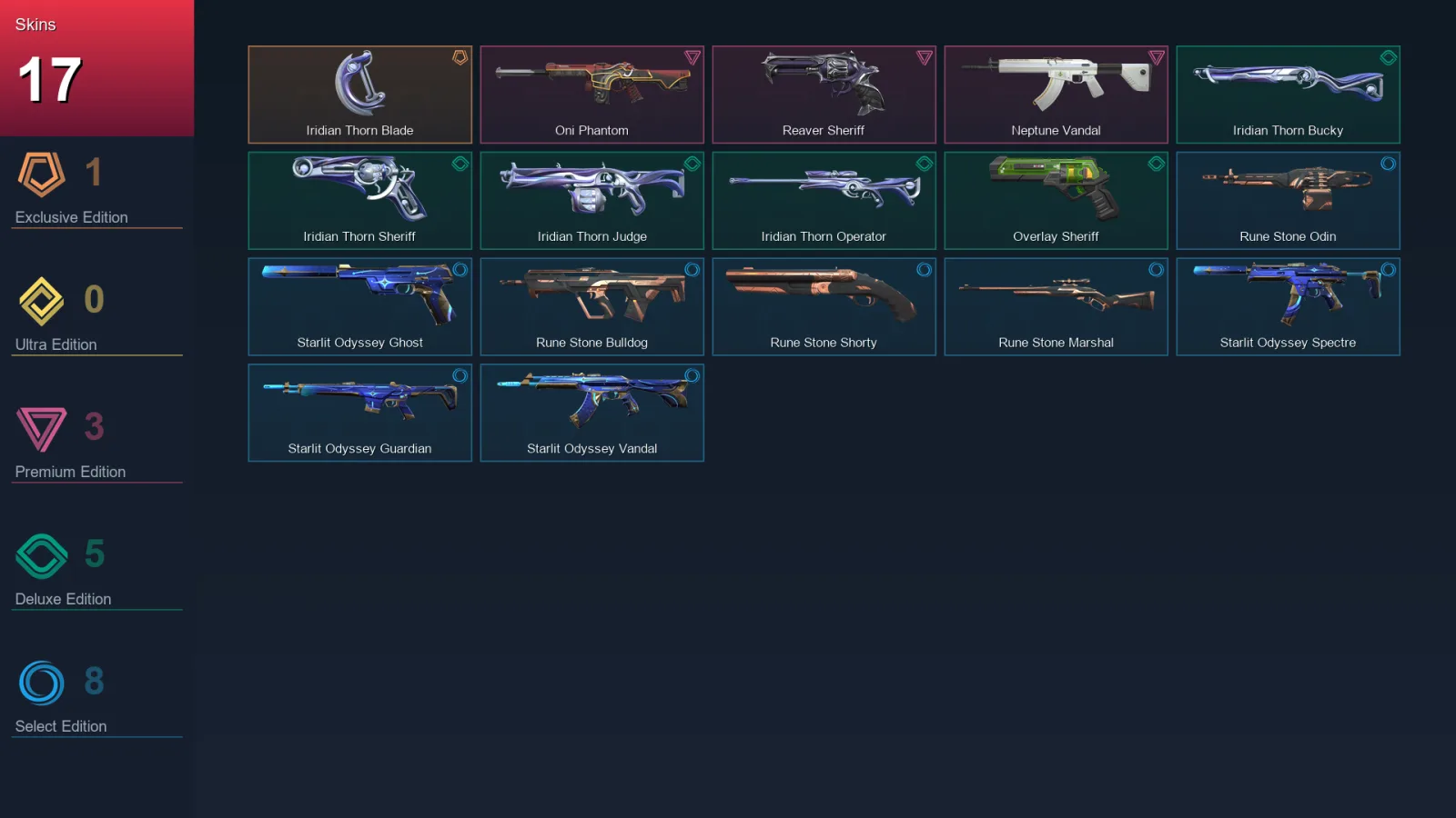 EU | Lv88 | Unranked | 17 Skin | 18 Agent | 46 Buddy