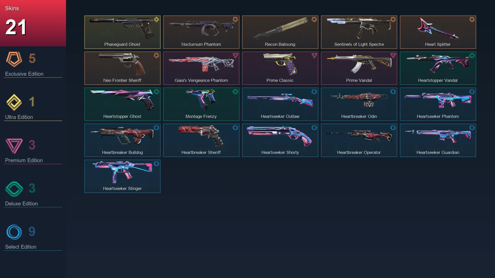 EU | Lv51 | Unranked | 21 Skin | 18 Agent | 17 Buddy