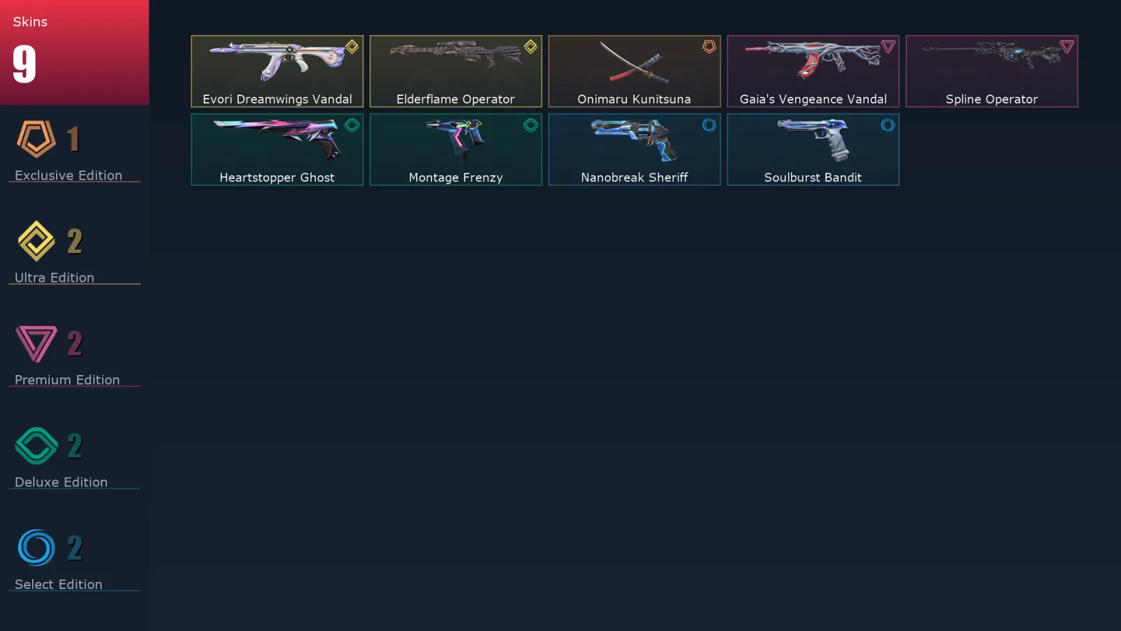 [Valorant] | EU | Level 116 | 16 Agents | 9 Skins
