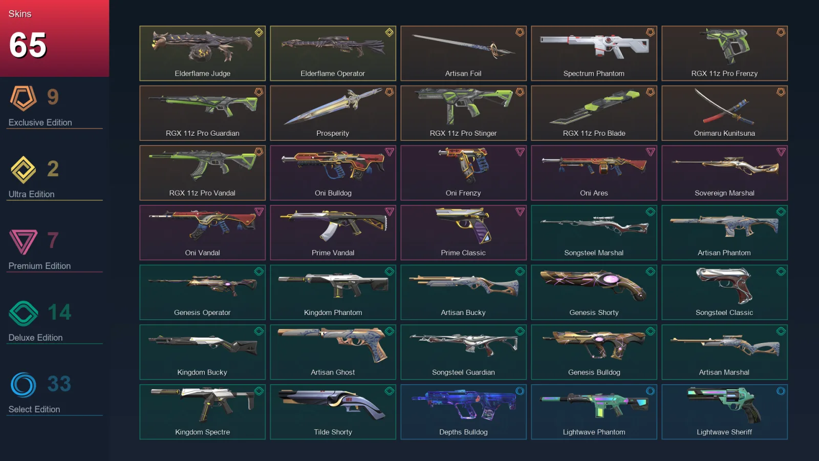 AP | Lv119 | Unranked | 65 Skin | 24 Agent | 75 Buddy