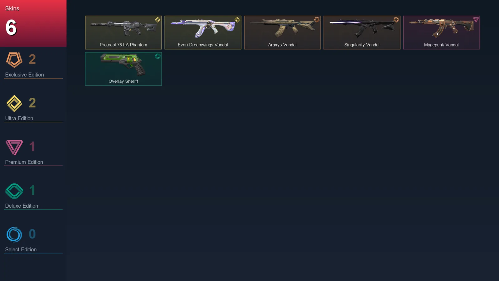 AP | Lv80 | Unranked | 6 Skin | 17 Agent | 51 Buddy
