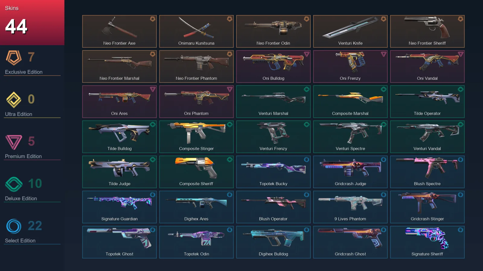 AP | Lv73 | Unranked | 44 Skin | 23 Agent | 43 Buddy