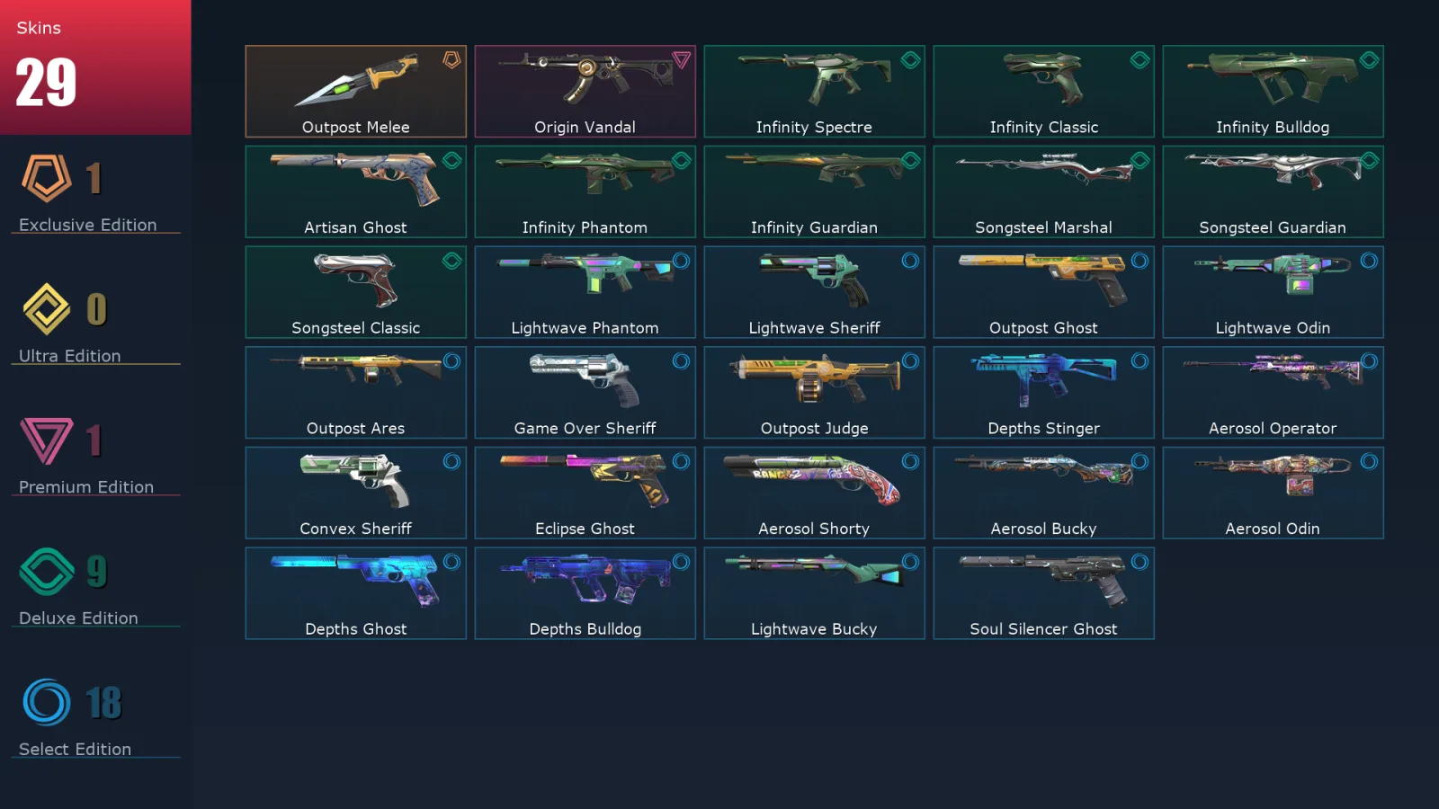 [Valorant] | EU | Level 95 | 24 Agents | 29 Skins