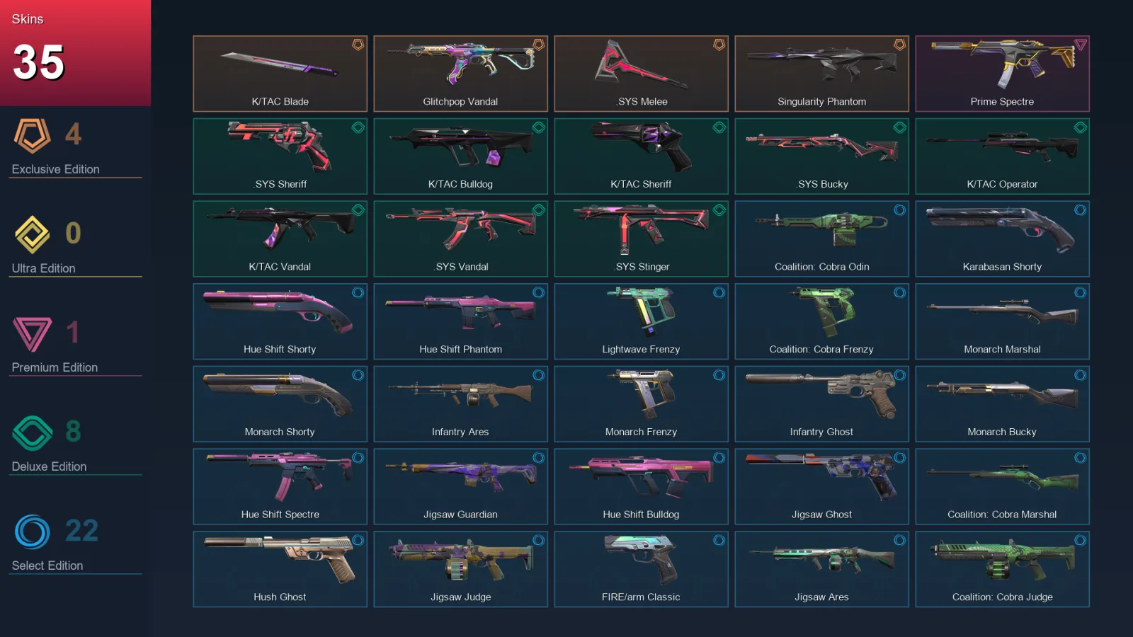AP | Lv103 | Unranked | 35 Skin | 21 Agent | 60 Buddy