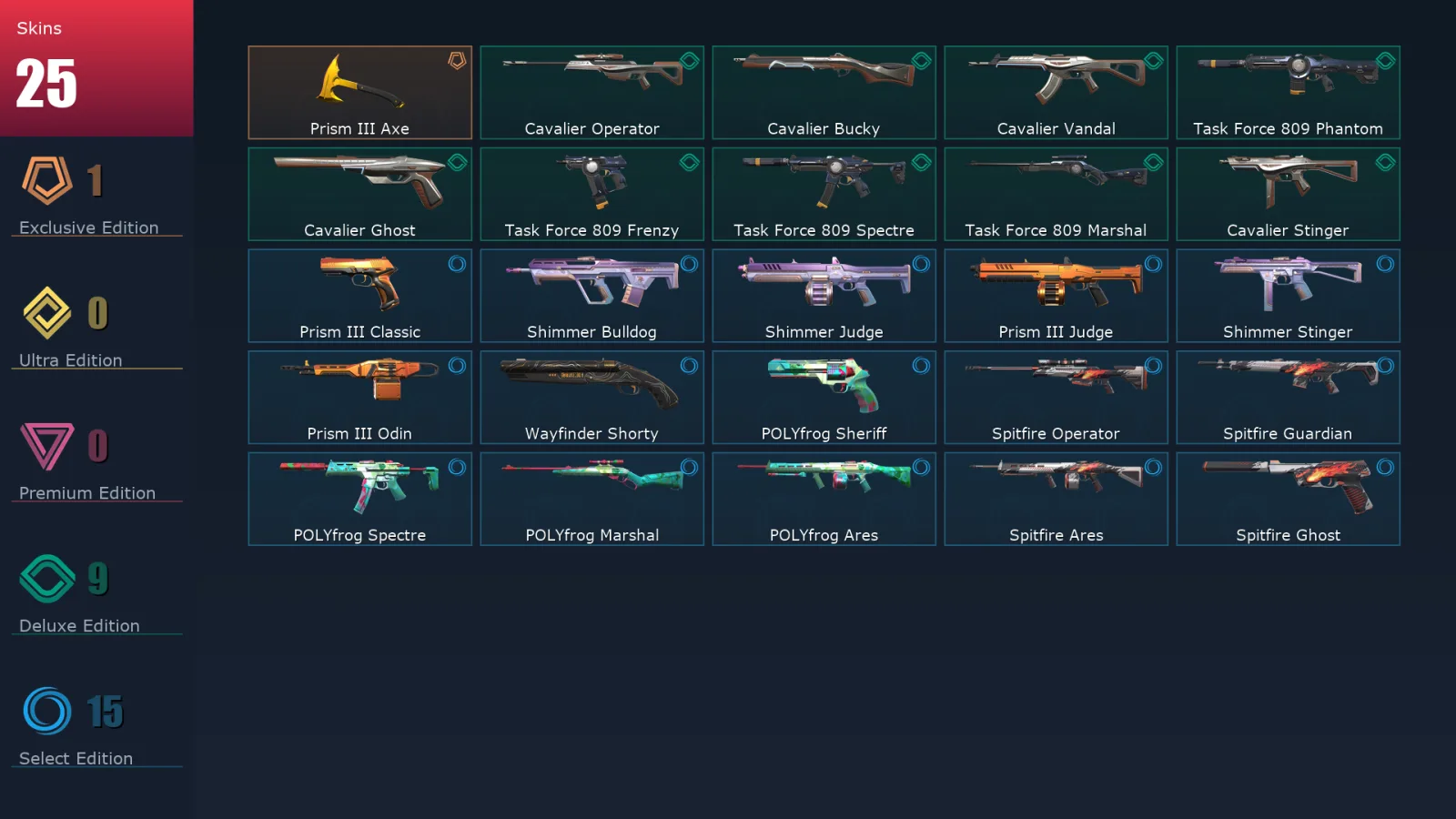 [Valorant] | EU | Level 32 | 17 Agents | 25 Skins