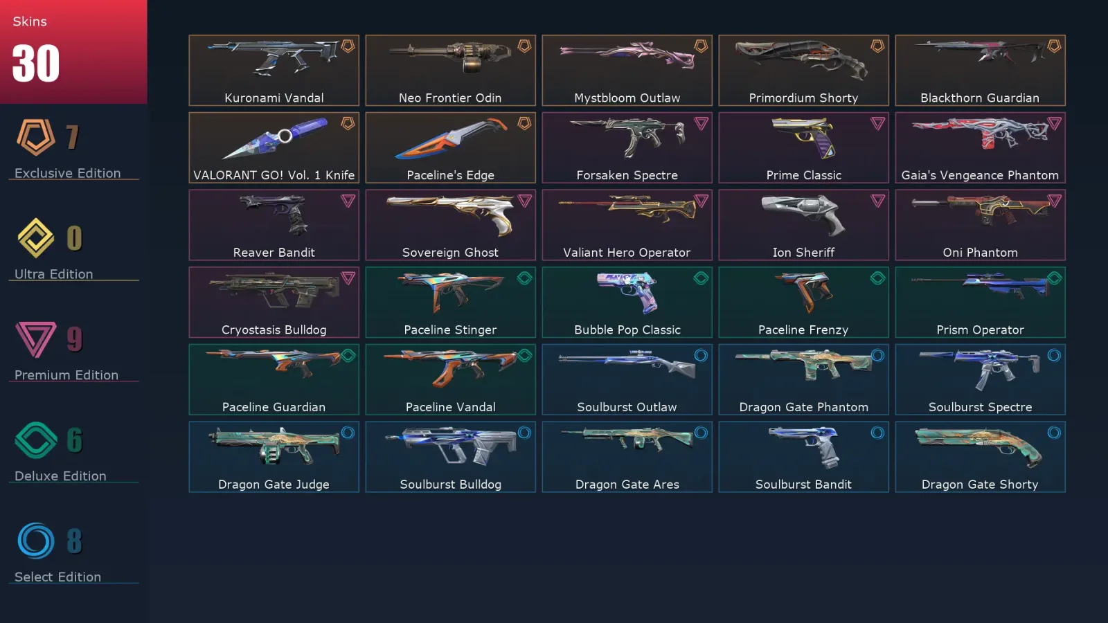 [Valorant] | EU | Level 69 | Ascendant 1 | 20 Agents | 30 Skins — Valorant account