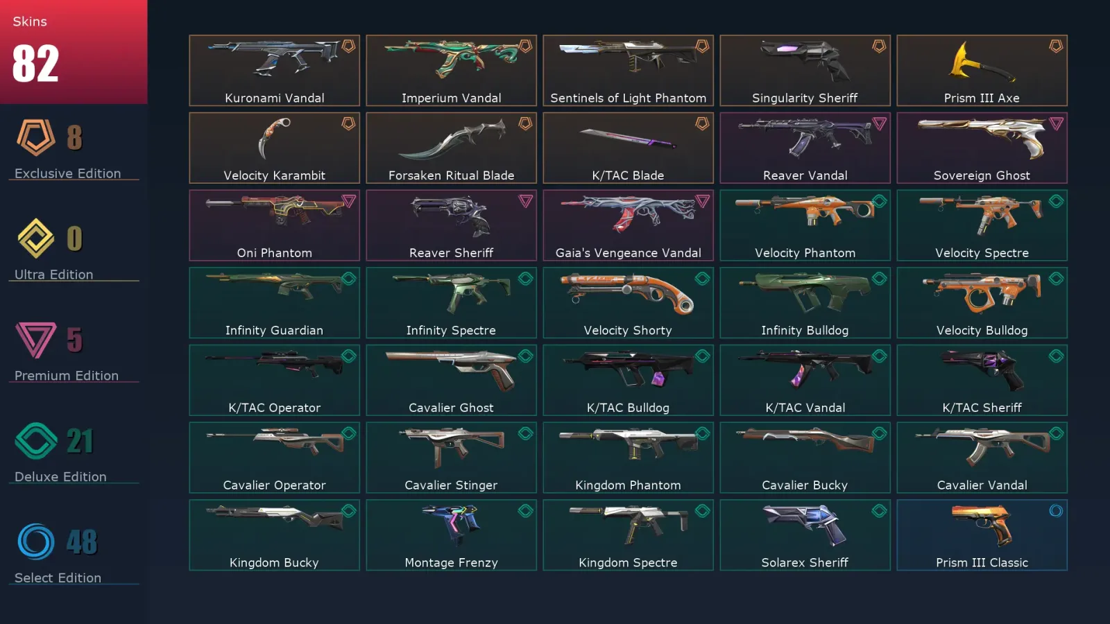 [Valorant] | EU | Level 261 | Diamond 3 | 29 Agents | 82 Skins — Valorant account