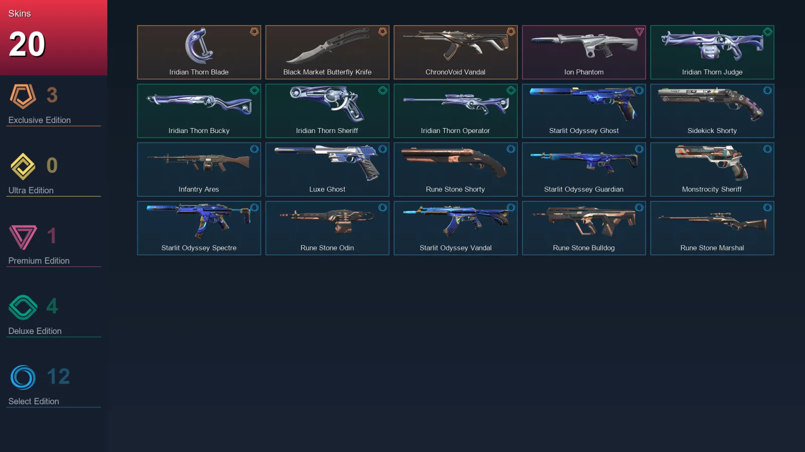 AP | Lv84 | Unranked | 20 Skin | 22 Agent | 34 Buddy — Valorant account