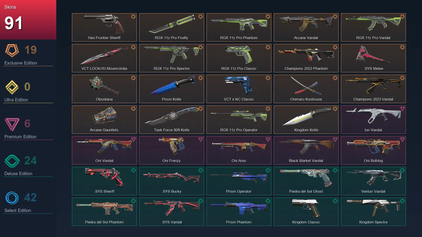 EU | Lv81 | Unranked | 91 Skin | 22 Agent | 74 Buddy — Valorant account