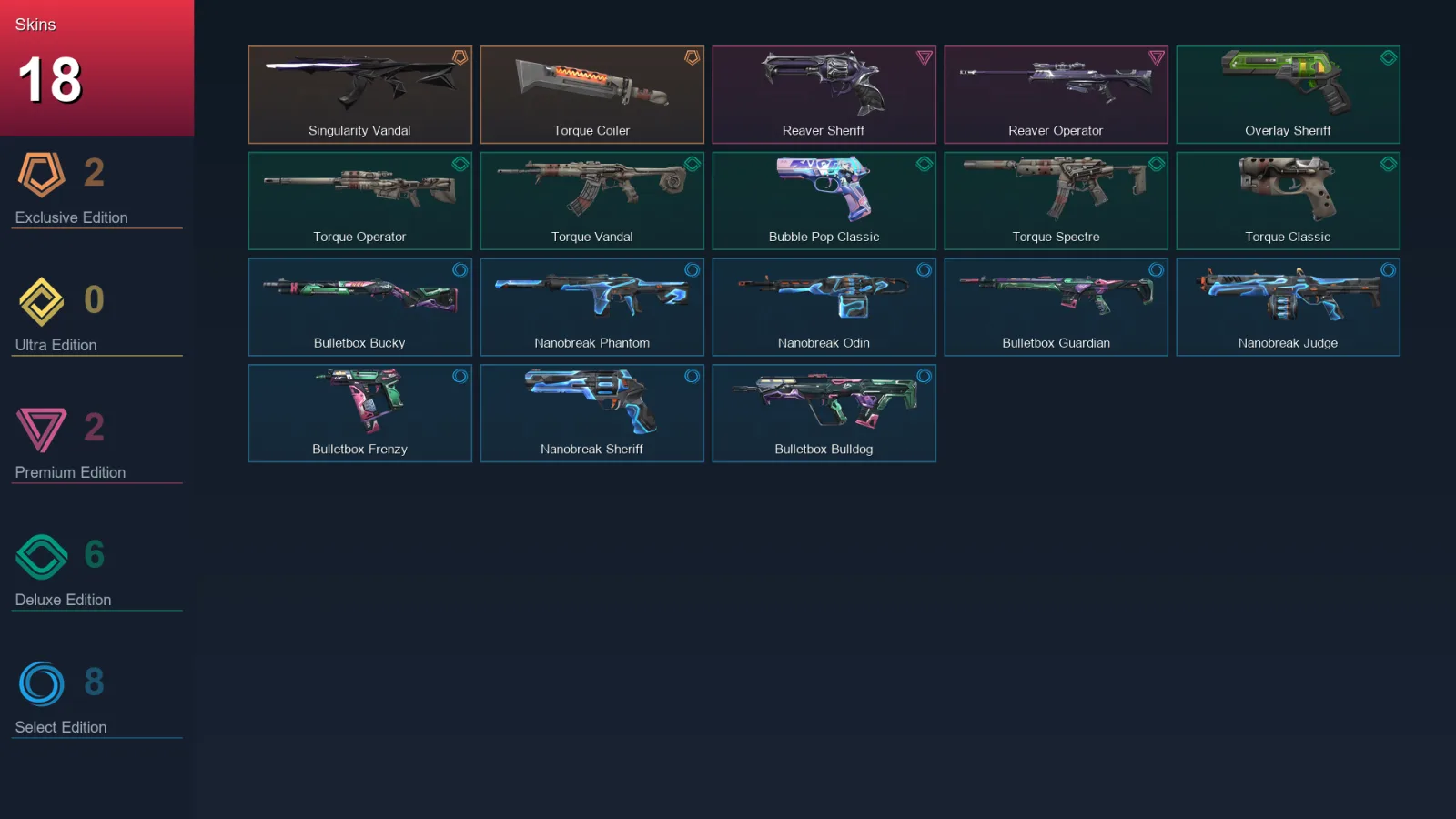 EU | Lv106 | Unranked | 18 Skin | 26 Agent | 38 Buddy