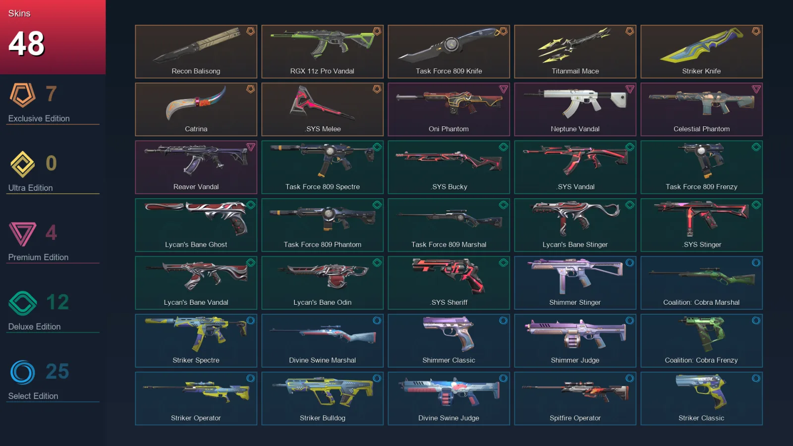 NA | Lv85 | Unranked | 48 Skin | 25 Agent | 48 Buddy — Valorant account