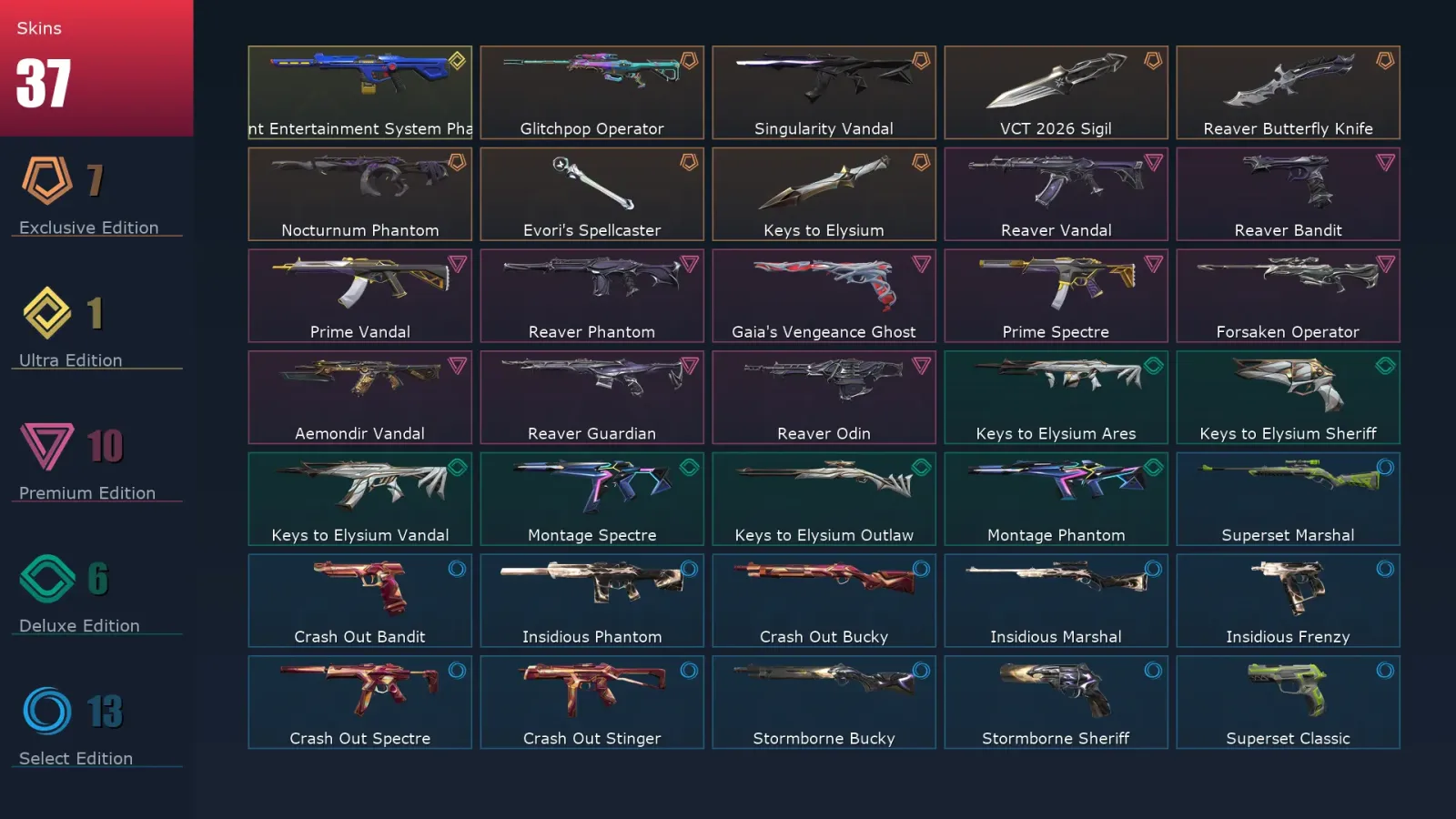 [Valorant] | EU | Level 67 | Bronze 3 | 20 Agents | 37 Skins