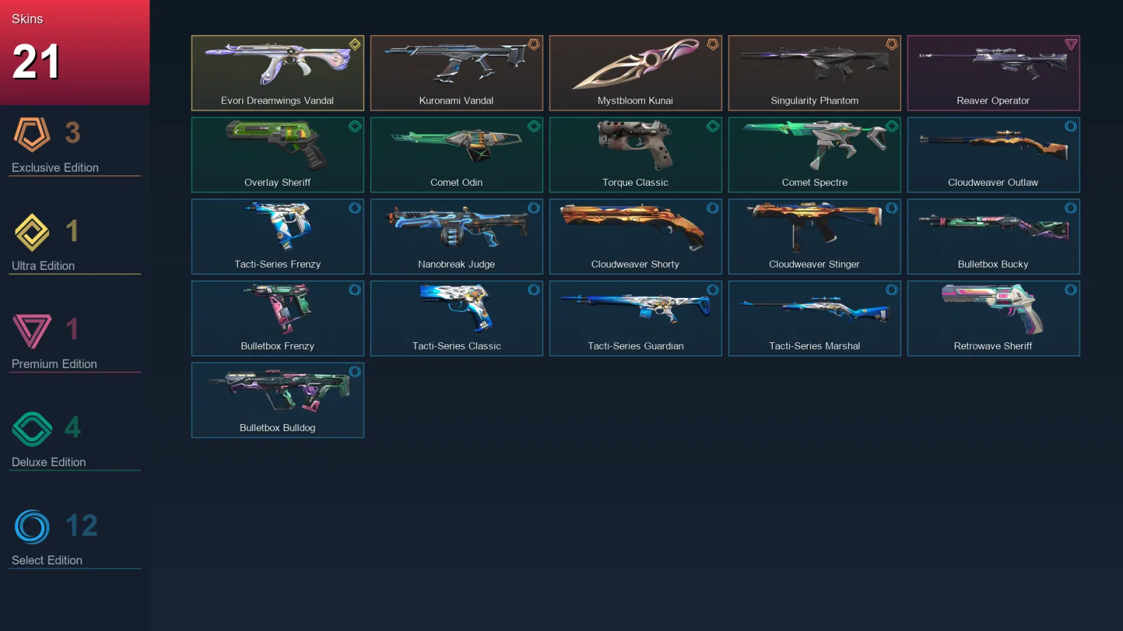 EU | Lv86 | Unranked | 21 Skin | 27 Agent | 43 Buddy