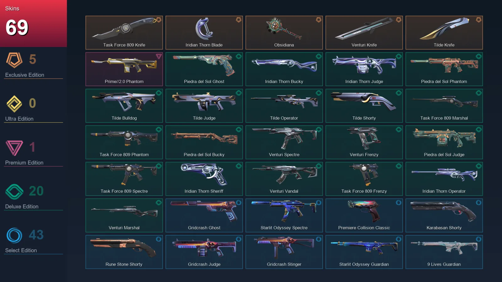 LA | Lv117 | Unranked | 69 Skin | 22 Agent | 66 Buddy — Valorant account