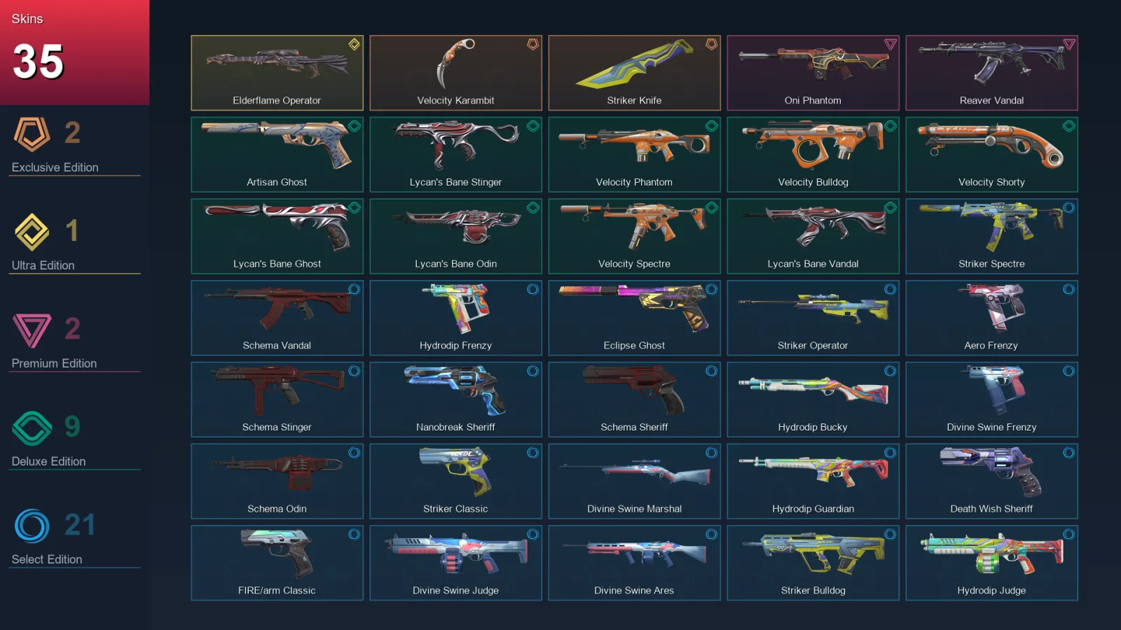 AP | Lv152 | Unranked | 35 Skin | 21 Agent | 57 Buddy — Valorant account
