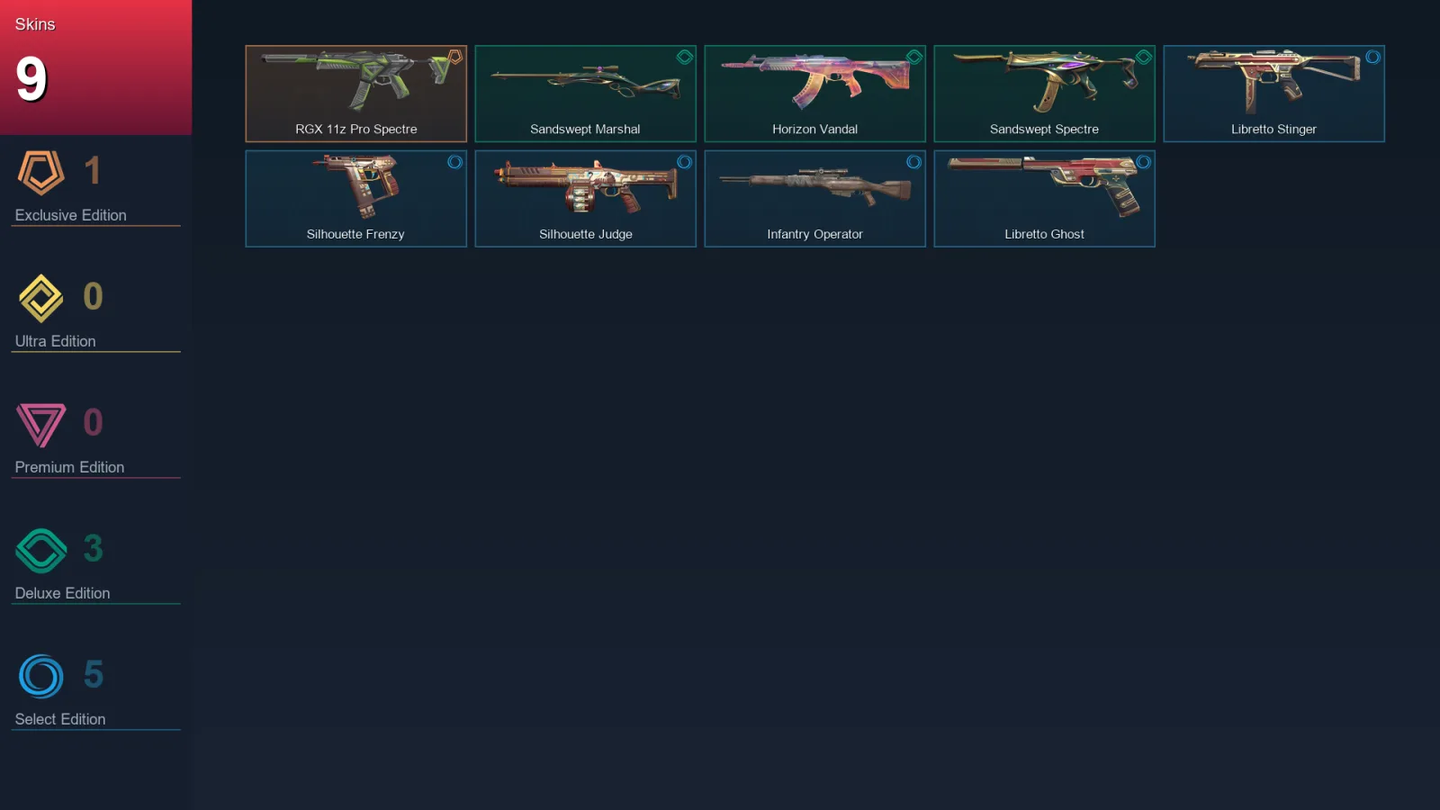 EU | Lv16 | Unranked | 9 Skin | 8 Agent | 5 Buddy