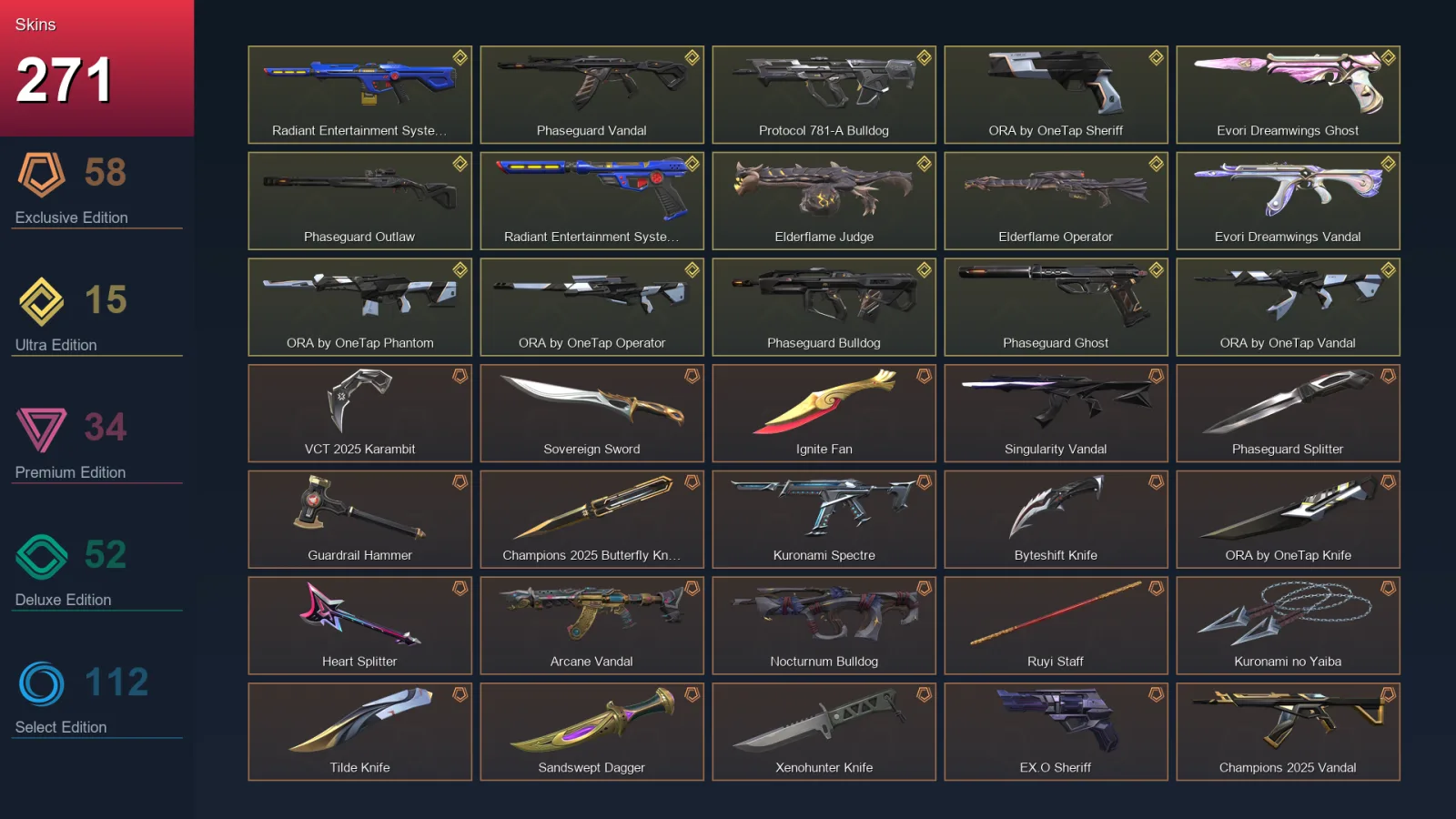 EU | Lv364 | Unranked | 271 Skin | 29 Agent | 196 Buddy