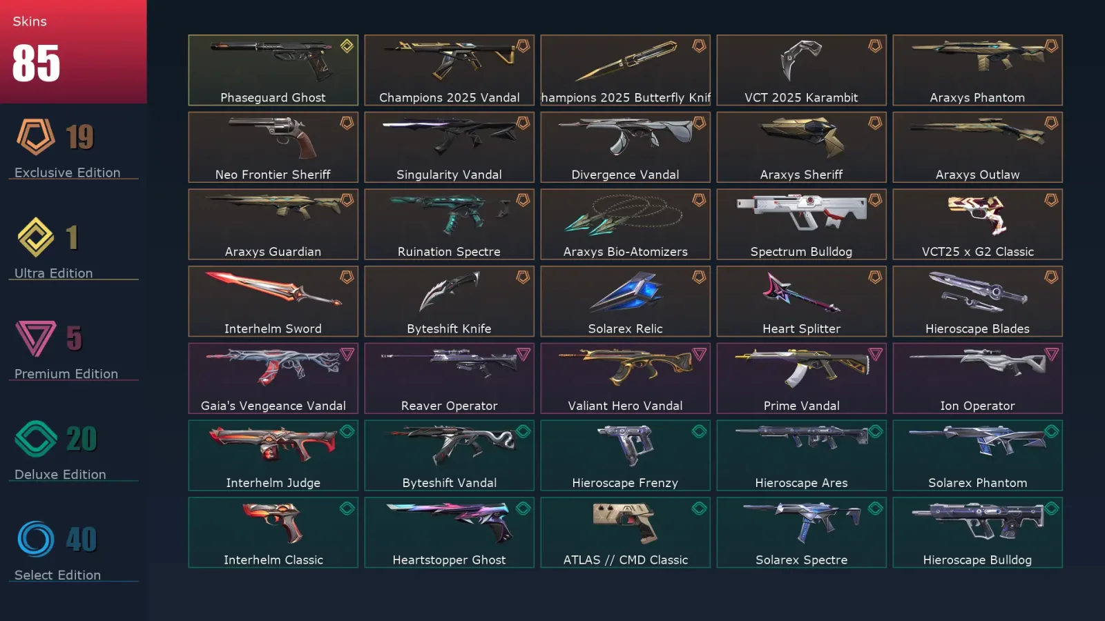 [Valorant] | EU | Level 199 | 28 Agents | 85 Skins — Valorant account