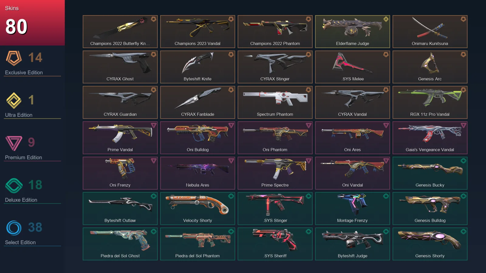 EU | Lv231 | Unranked | 80 Skin | 28 Agent | 130 Buddy