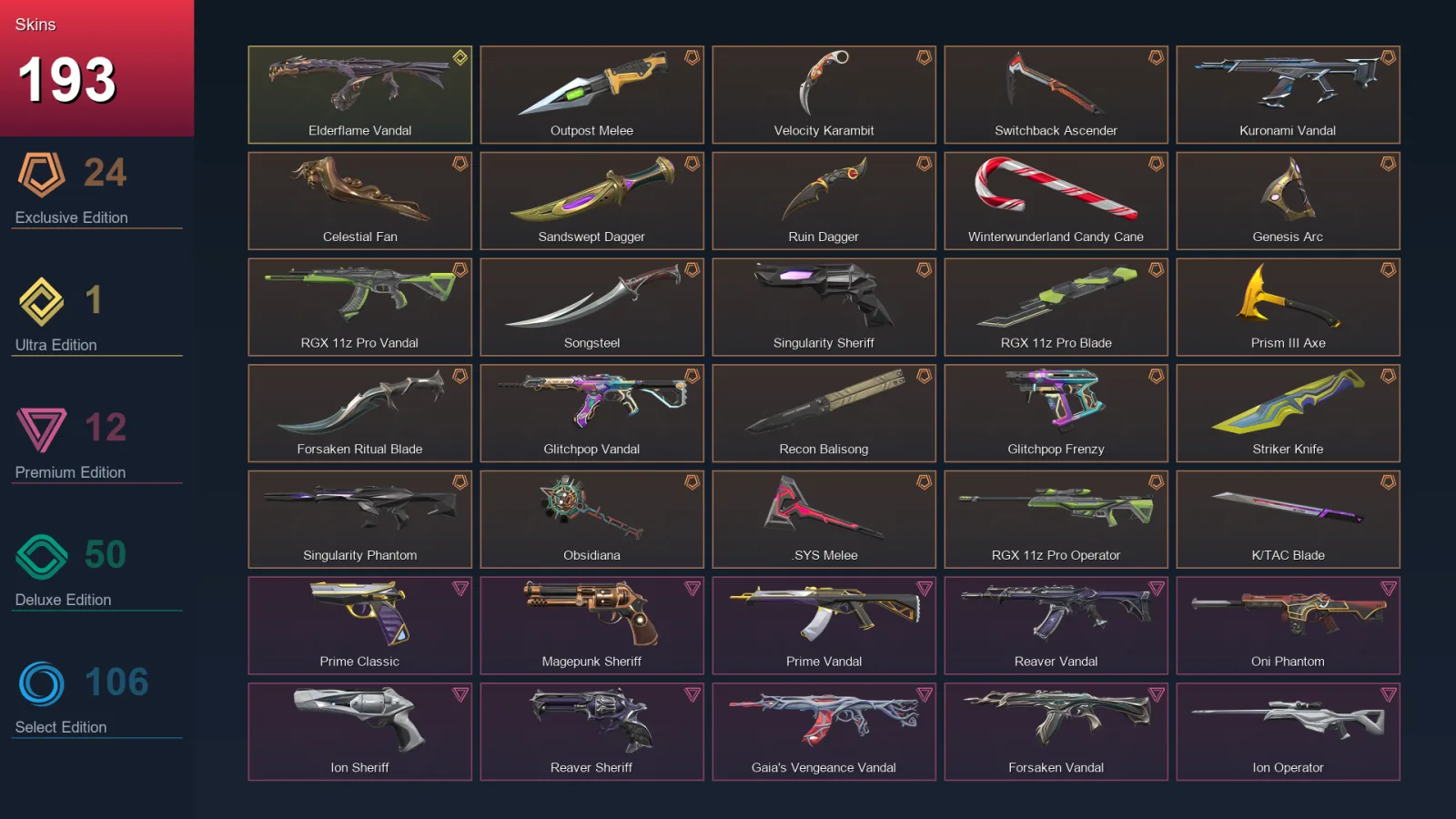 NA | Lv427 | Unranked | 193 Skin | 28 Agent | 204 Buddy