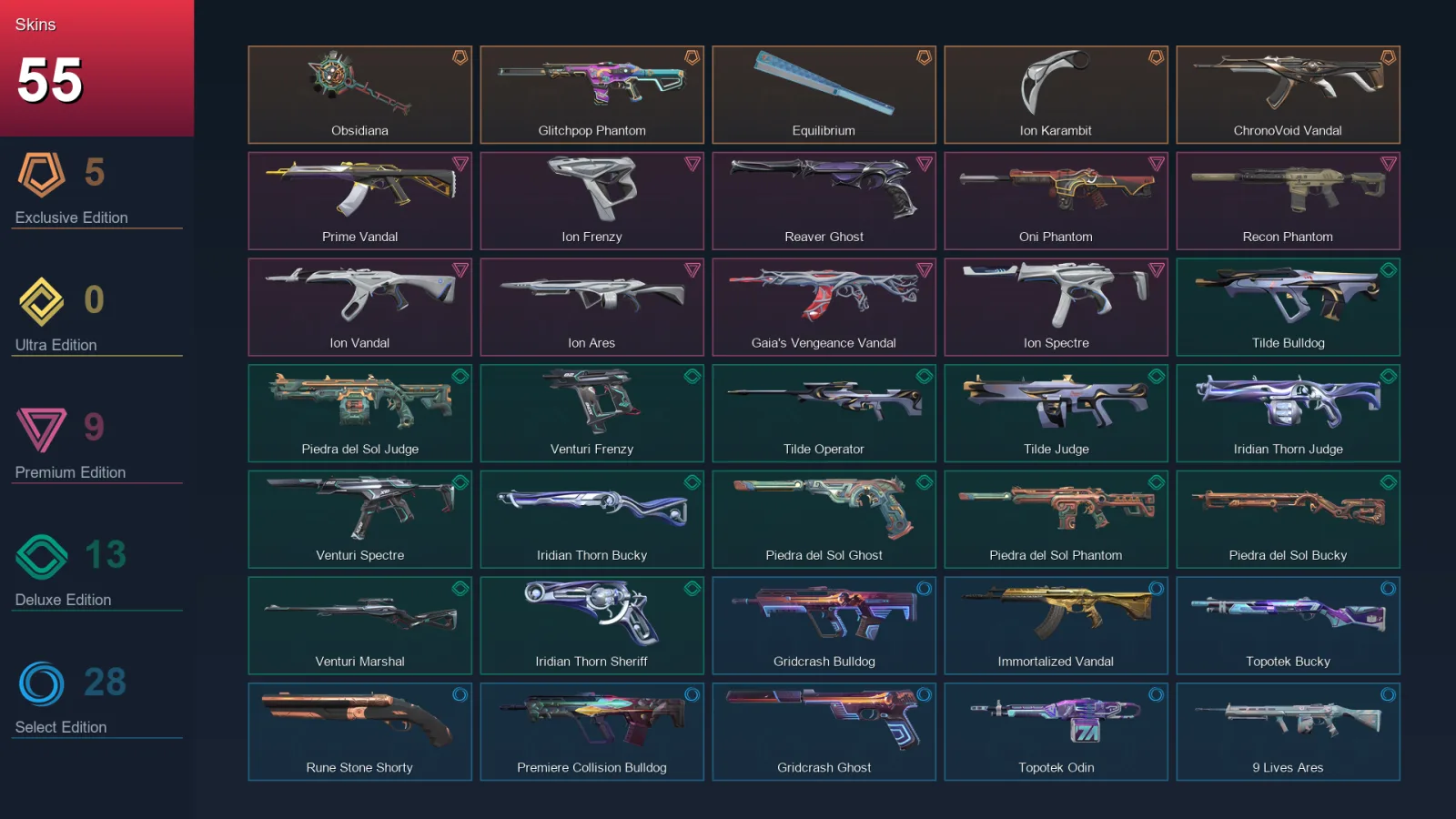 EU | Lv81 | Unranked | 55 Skin | 23 Agent | 49 Buddy — Valorant account