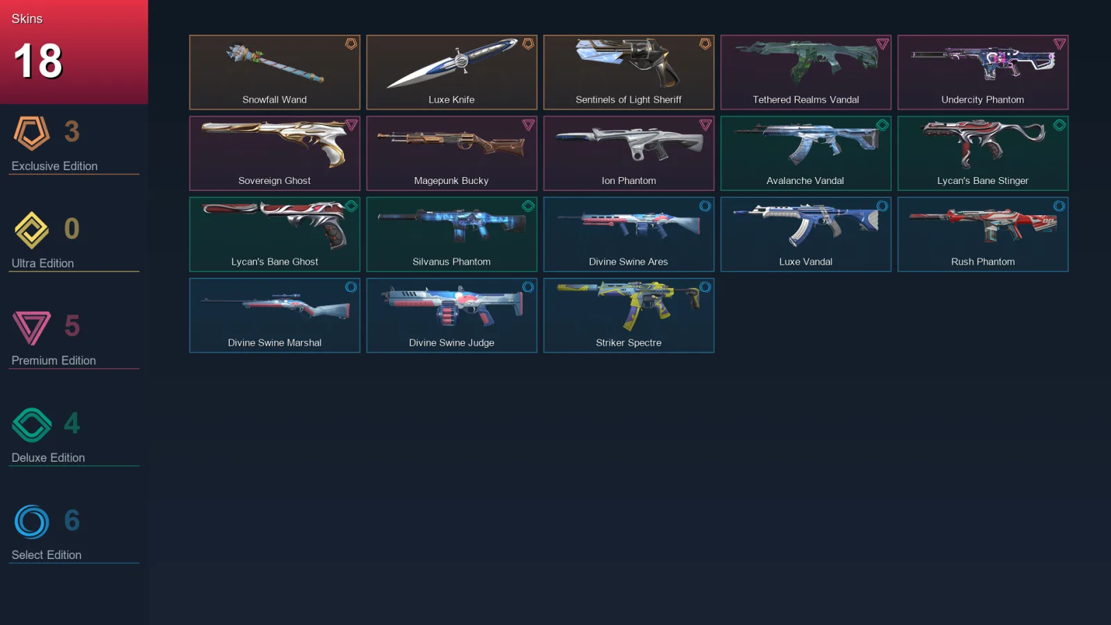 NA | Lv18 | Unranked | 18 Skin | 7 Agent | 5 Buddy — Valorant account