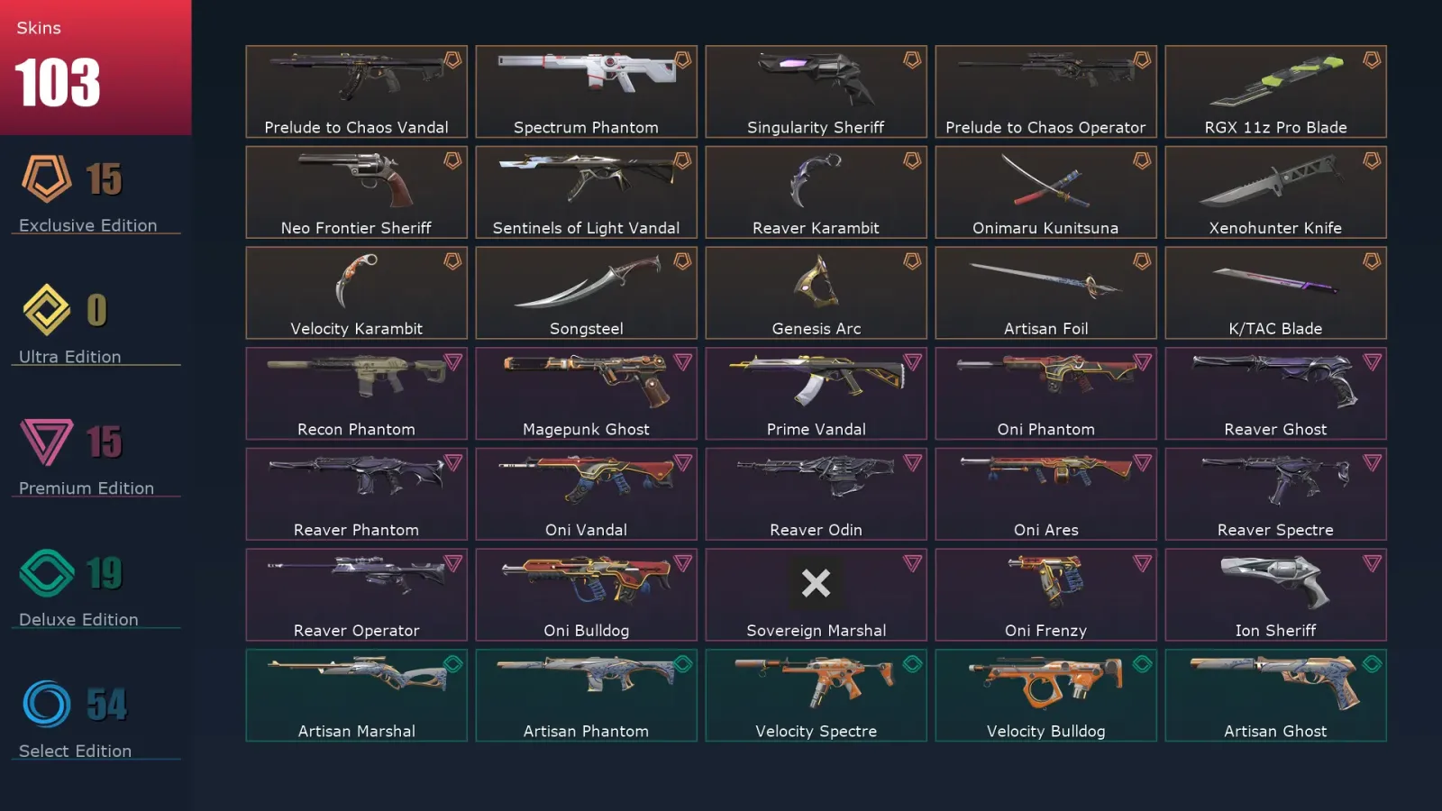 [Valorant] | EU | Level 249 | 29 Agents | 103 Skins — Genesis Operator