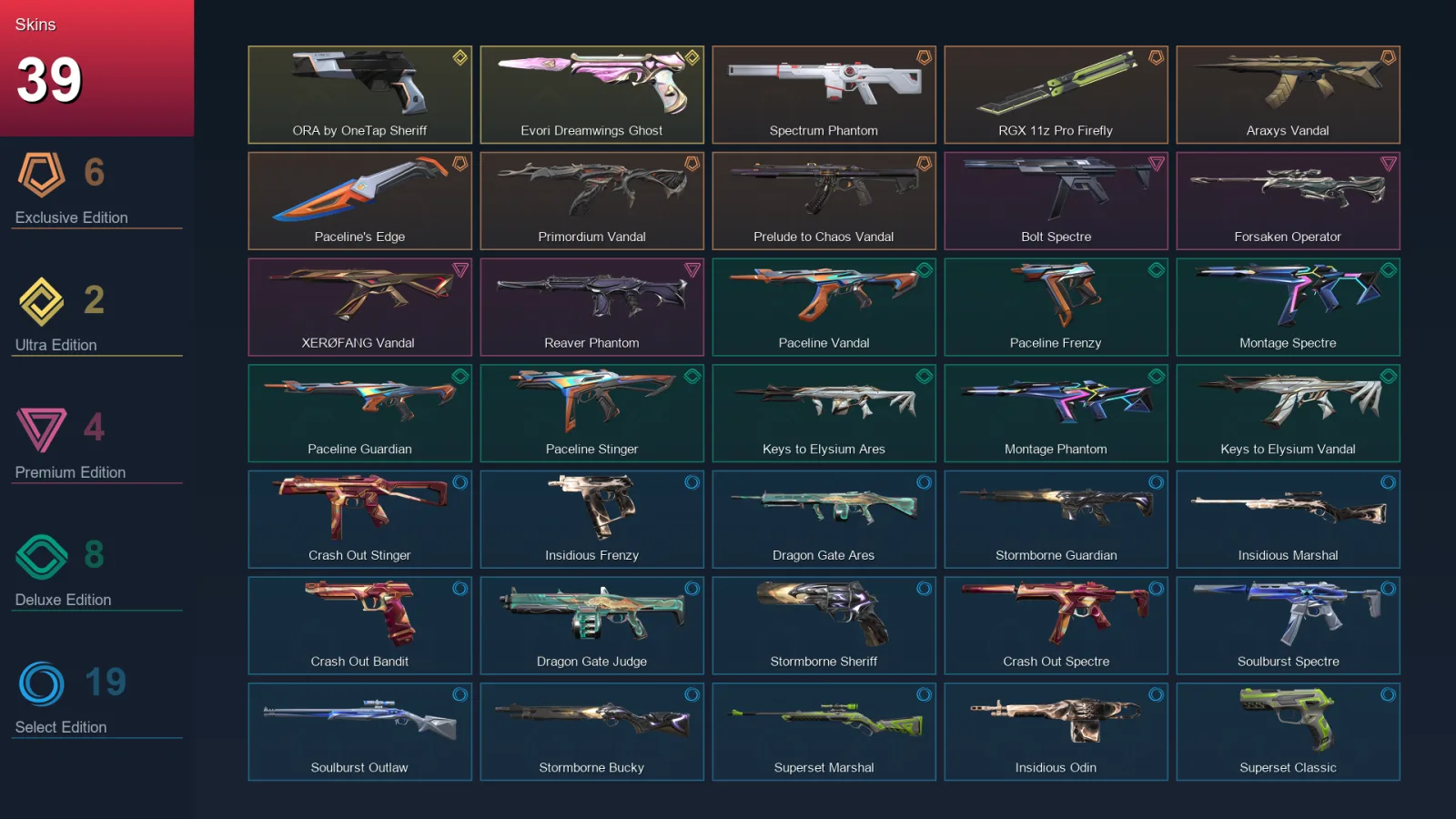 BR | Lv34 | Unranked | 39 Skin | 14 Agent | 23 Buddy
