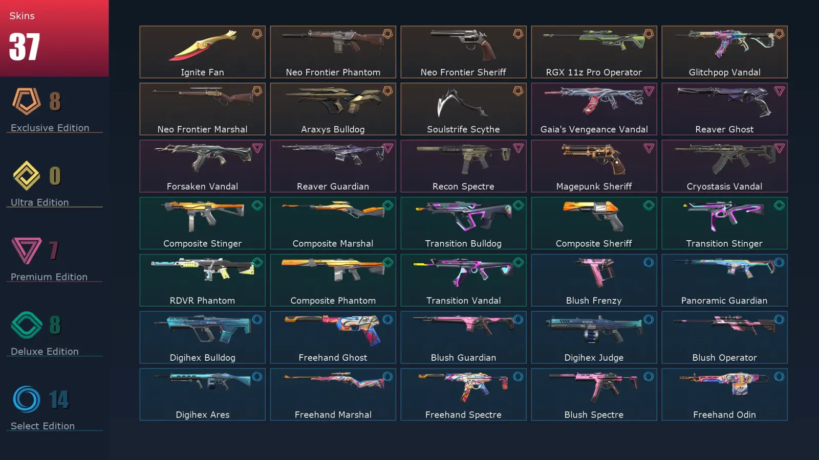 [Valorant] | EU | Level 69 | 22 Agents | 37 Skins — Valorant account