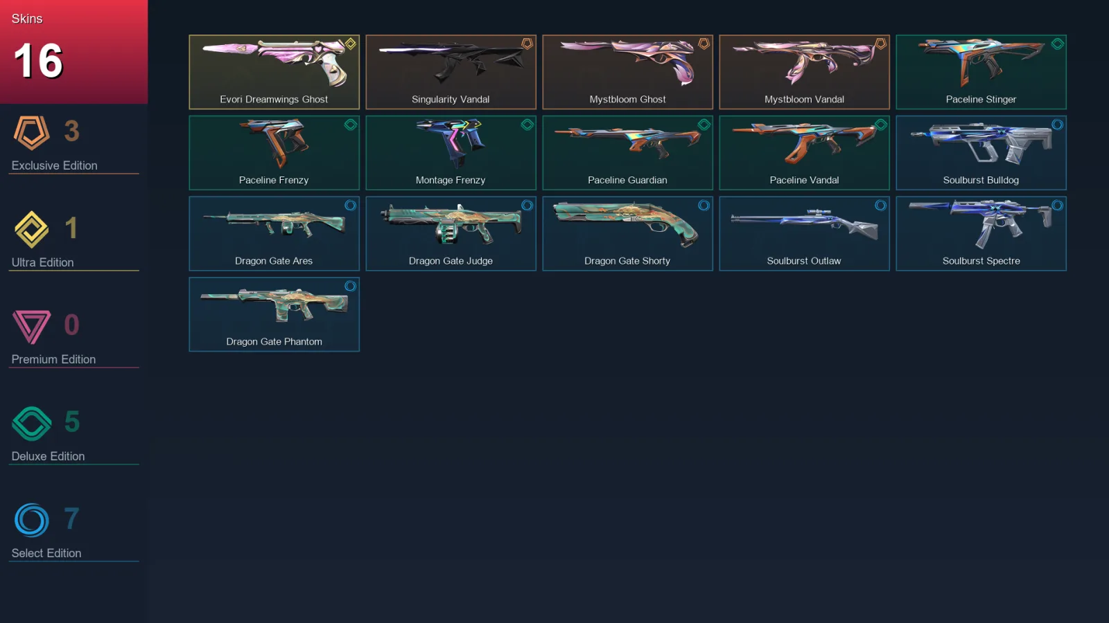 EU | Lv51 | Unranked | 16 Skin | 15 Agent | 15 Buddy — Valorant account