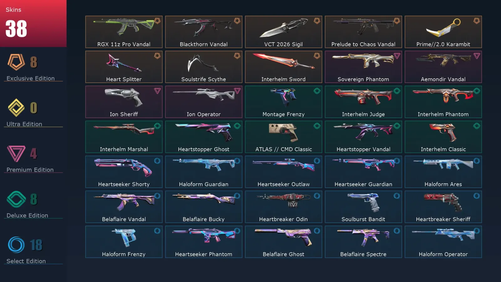 [Valorant] | EU | Level 86 | Platinum 3 | 26 Agents | 38 Skins — Valorant account