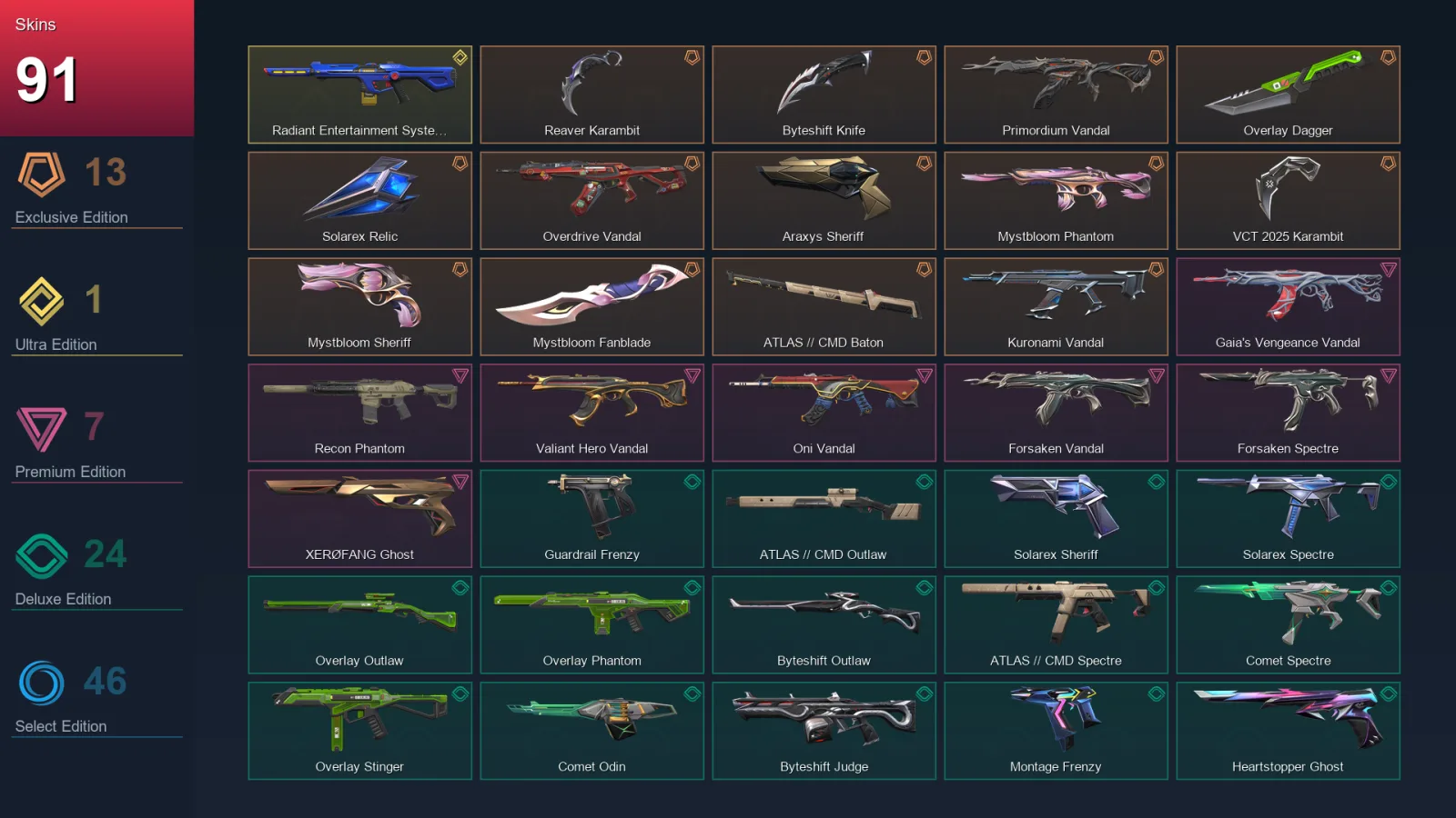 BR | Lv191 | Unranked | 91 Skin | 29 Agent | 95 Buddy