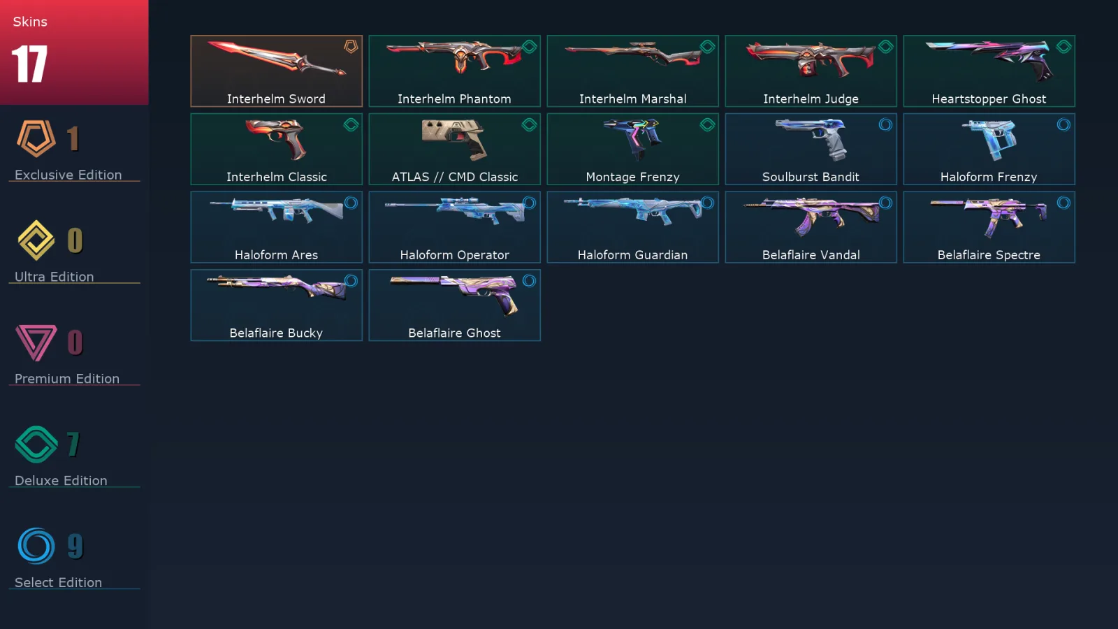 [Valorant] | EU | Level 233 | 29 Agents | 17 Skins