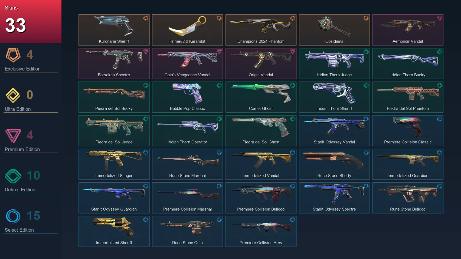 EU | Lv94 | Unranked | 33 Skin | 26 Agent | 45 Buddy