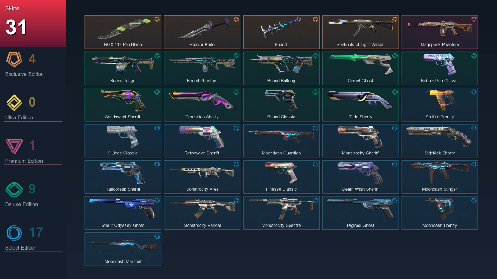 AP | Lv290 | Unranked | 31 Skin | 28 Agent | 118 Buddy — Valorant account