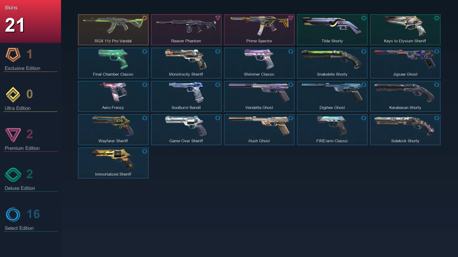 LA | Lv264 | Unranked | 21 Skin | 29 Agent | 105 Buddy