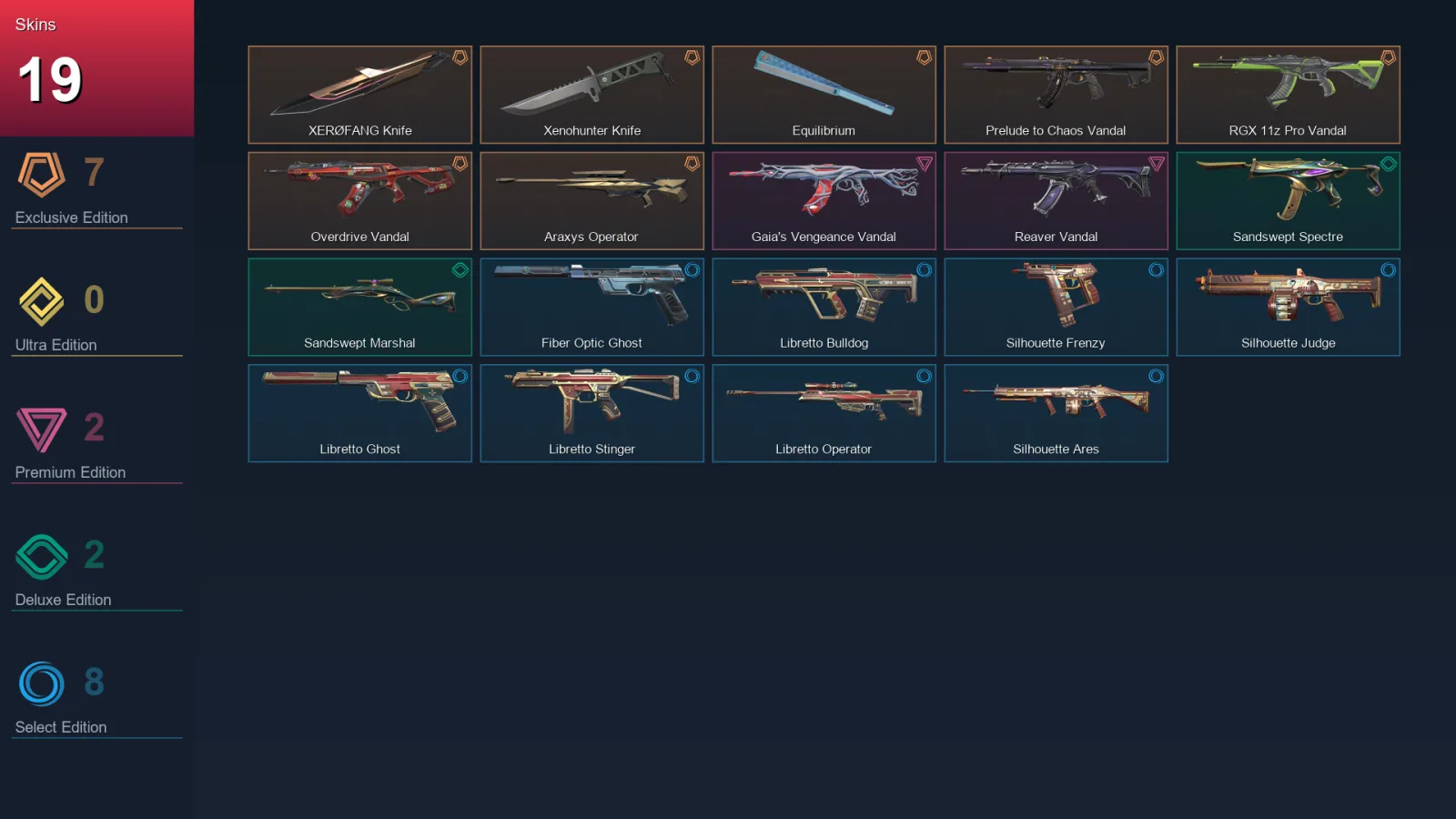 EU | XERØFANG Knife | Xenohunter Knife | Equilibrium | Prelude to Chaos Vandal | 19 Skin | 27 Agent | 46 Buddy | Lv84