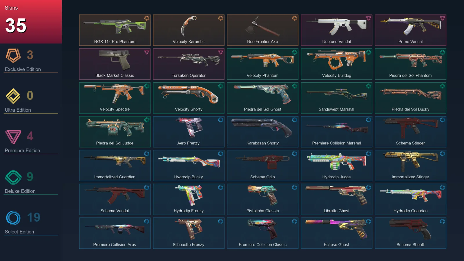 EU | Lv113 | Unranked | 35 Skin | 24 Agent | 69 Buddy