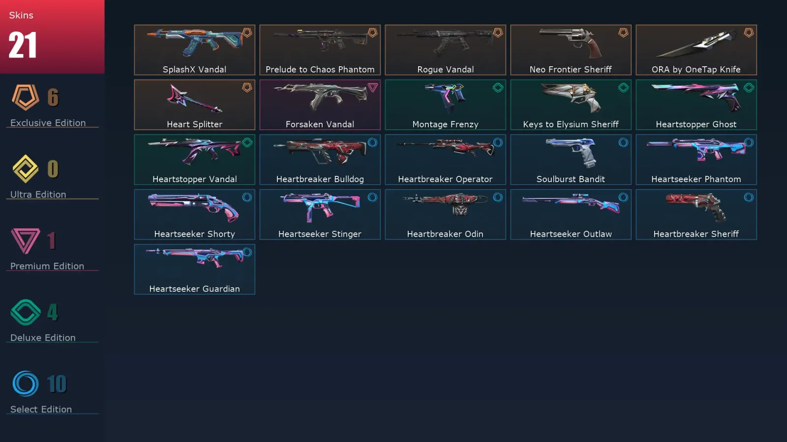 [Valorant] | EU | Level 59 | 19 Agents | 21 Skins — Valorant account