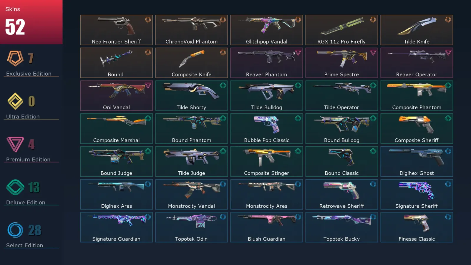 [Valorant] | EU | Level 164 | 28 Agents | 52 Skins — Valorant account