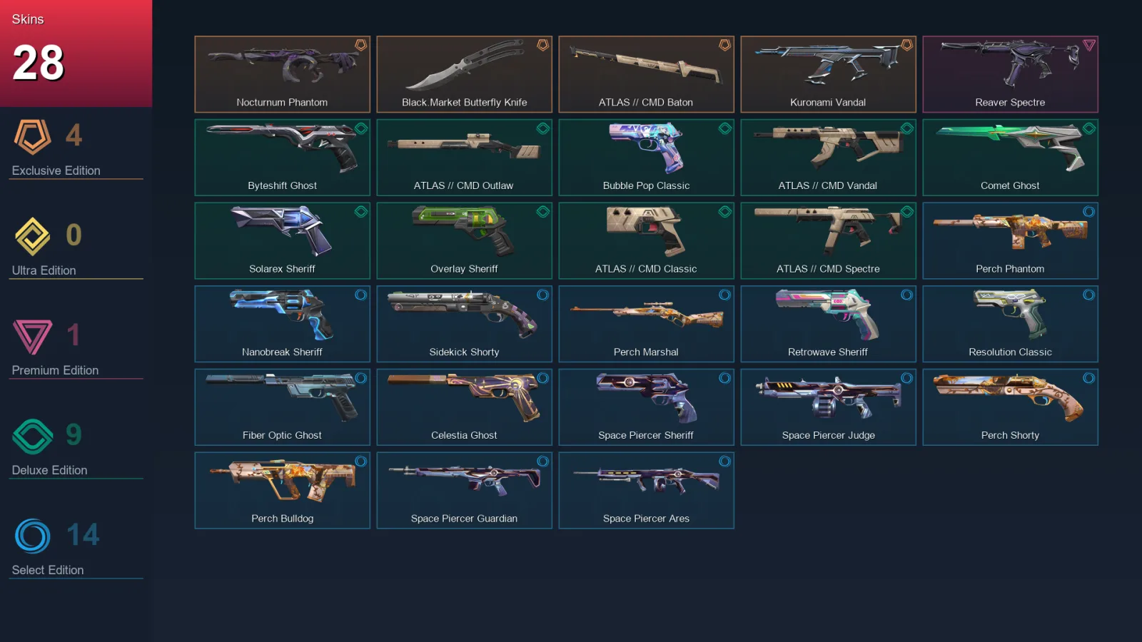AP | Lv233 | Unranked | 28 Skin | 28 Agent | 77 Buddy — Valorant account