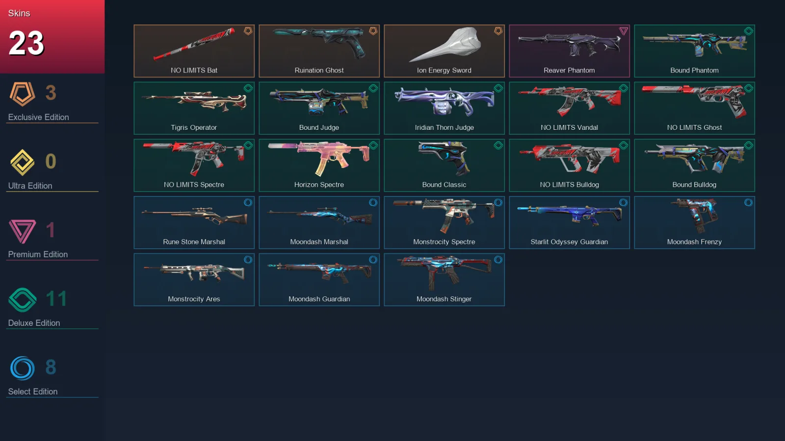 NA | Lv33 | Unranked | 23 Skin | 12 Agent | 20 Buddy