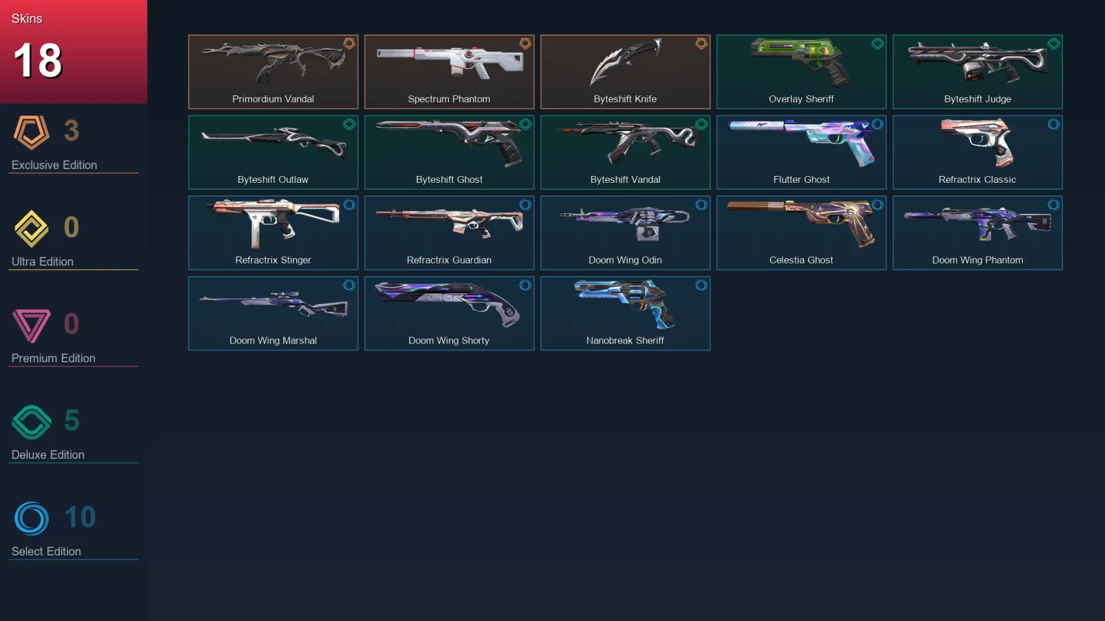 EU | Lv113 | Unranked | 18 Skin | 15 Agent | 36 Buddy