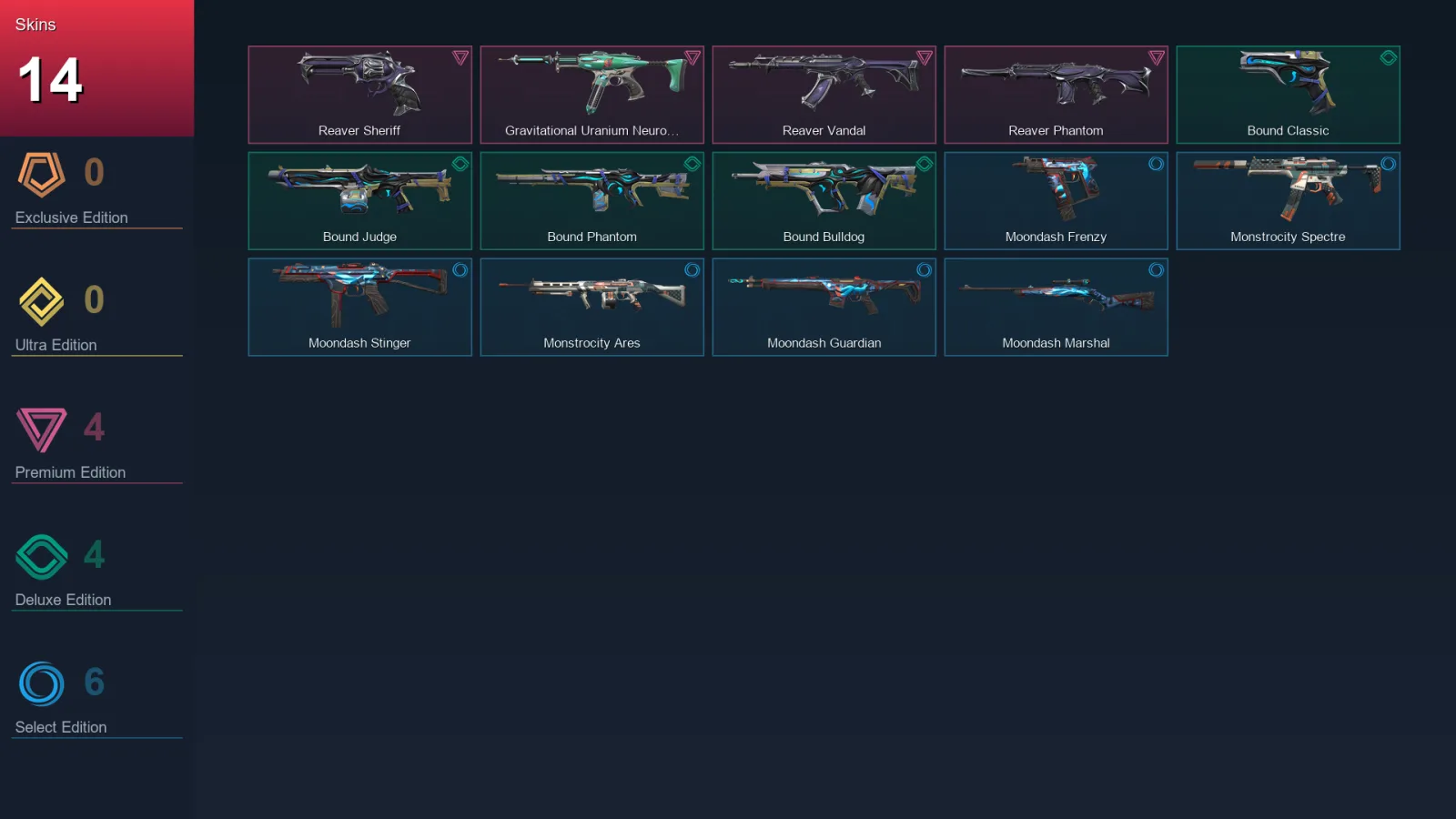 EU | Lv53 | Unranked | 14 Skin | 24 Agent | 19 Buddy