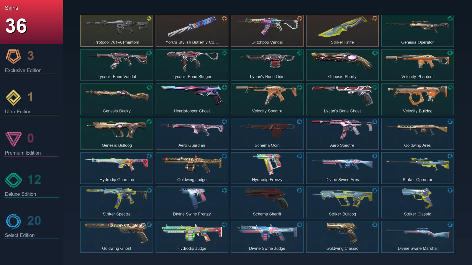 AP | Lv86 | Unranked | 36 Skin | 27 Agent | 49 Buddy