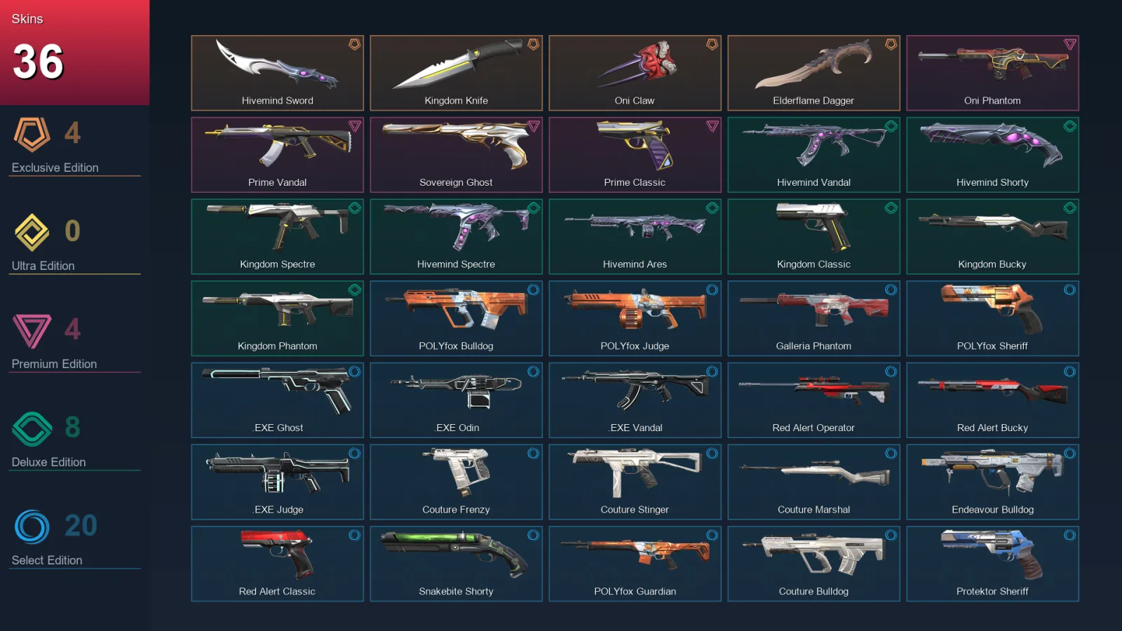 LA | Lv43 | Unranked | 36 Skin | 15 Agent | 45 Buddy