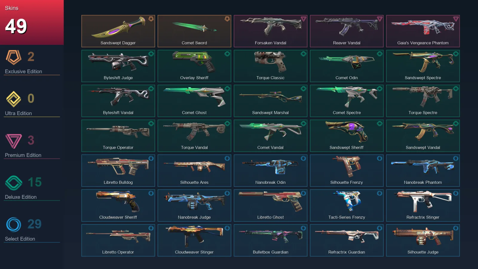 LA | Lv117 | Unranked | 49 Skin | 23 Agent | 71 Buddy
