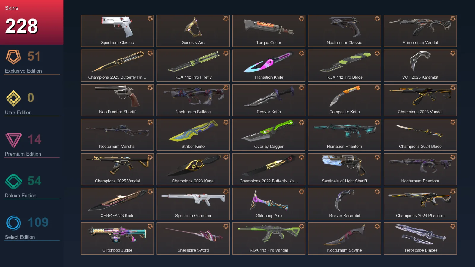 AP | Lv260 | Unranked | 228 Skin | 27 Agent | 177 Buddy — Valorant account
